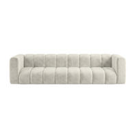 POHOVKA 4místná Modulární, Sametová Látka Riviera, Ecru, GRAND - krémová, dřevo (290/70/89cm) - Kaiser Möbel