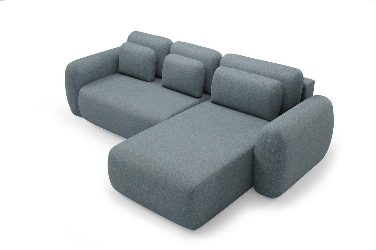 ECKSOFA Gaston Mit Schlaffunktion - Anthrazit, Holzwerkstoff/Textil (304/190cm) - Fun Möbel