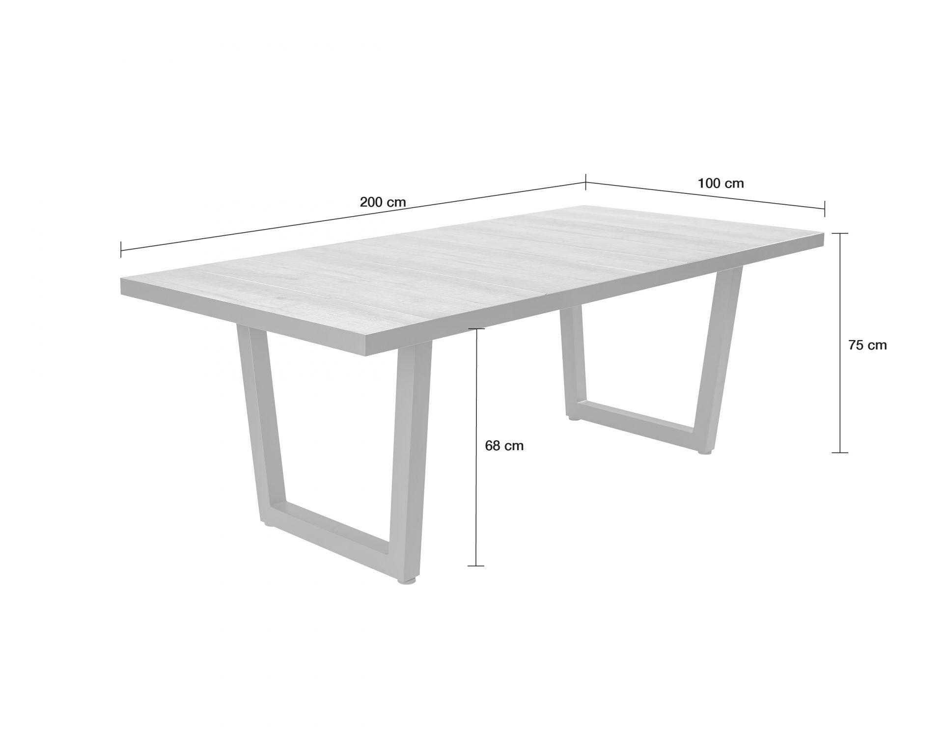 dasmöbelwerk GARTENTISCH Braun 200cm × 100cm × 75cm