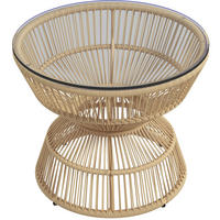 LOUNGETISCH 60/60/50 cm Naturholz aus Glas im Boho-Stil - Naturfarben, Glas (60/60/50cm) - OKMYHOME