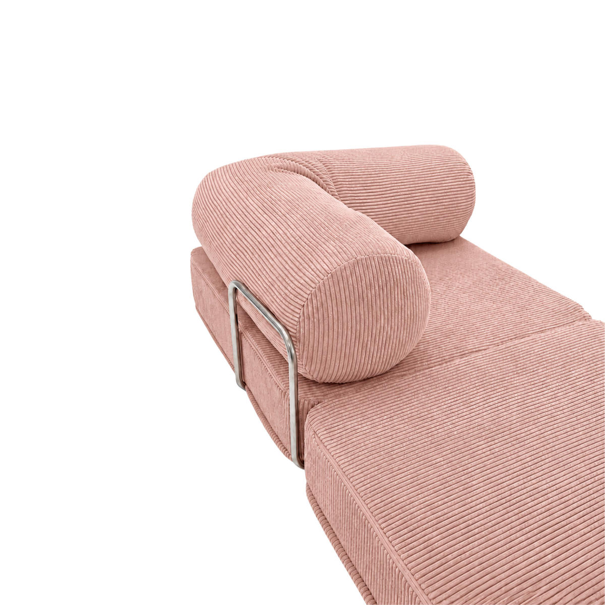 VERWANDELBARER Sessel aus Cordstoff Puderrosa - Pink, Textil (100/70/100cm) - SURB