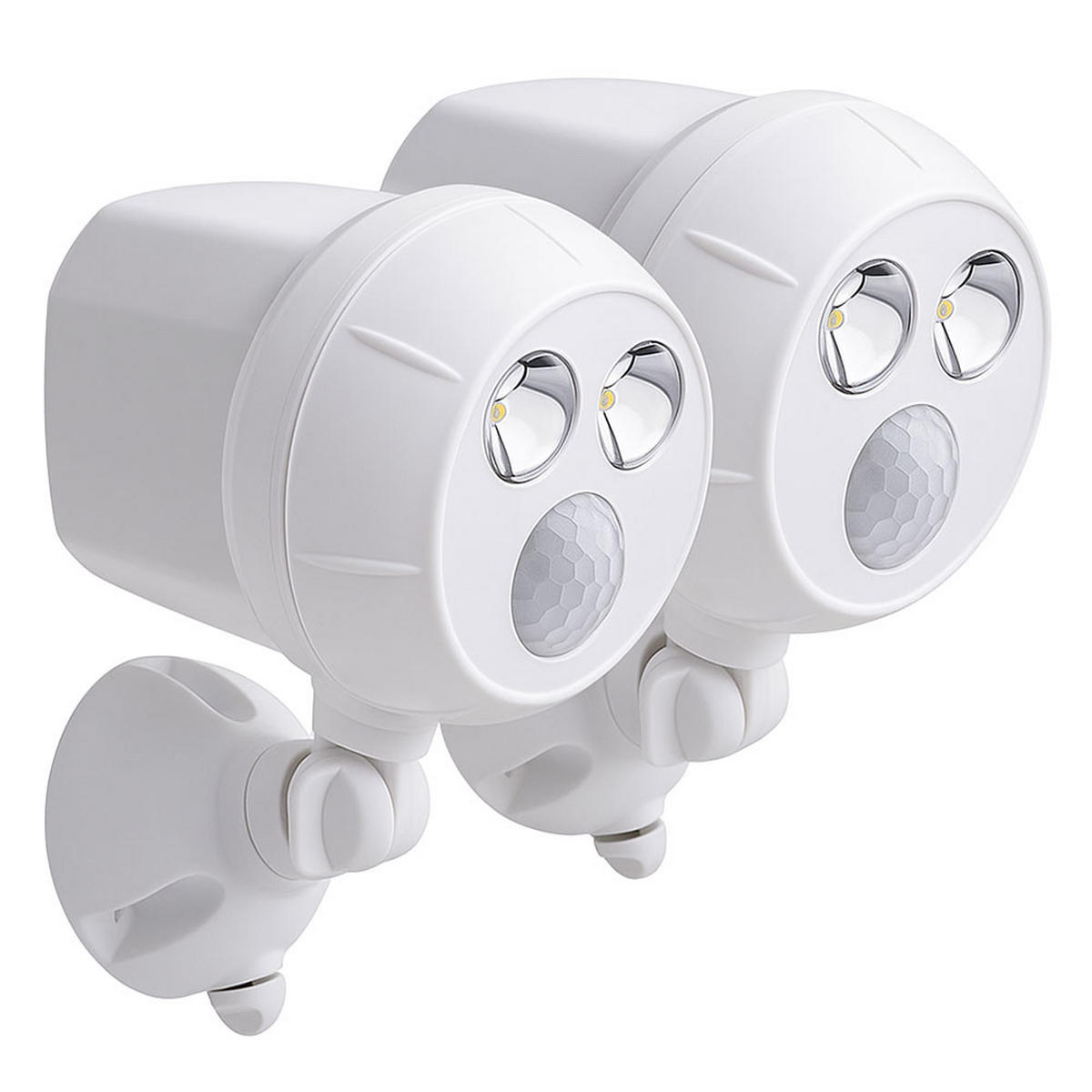 LED AUSSEN-WANDLEUCHTE Weiß Kunststoff 2er Set - Weiß, Kunststoff (11.5/16.5/9.5cm)