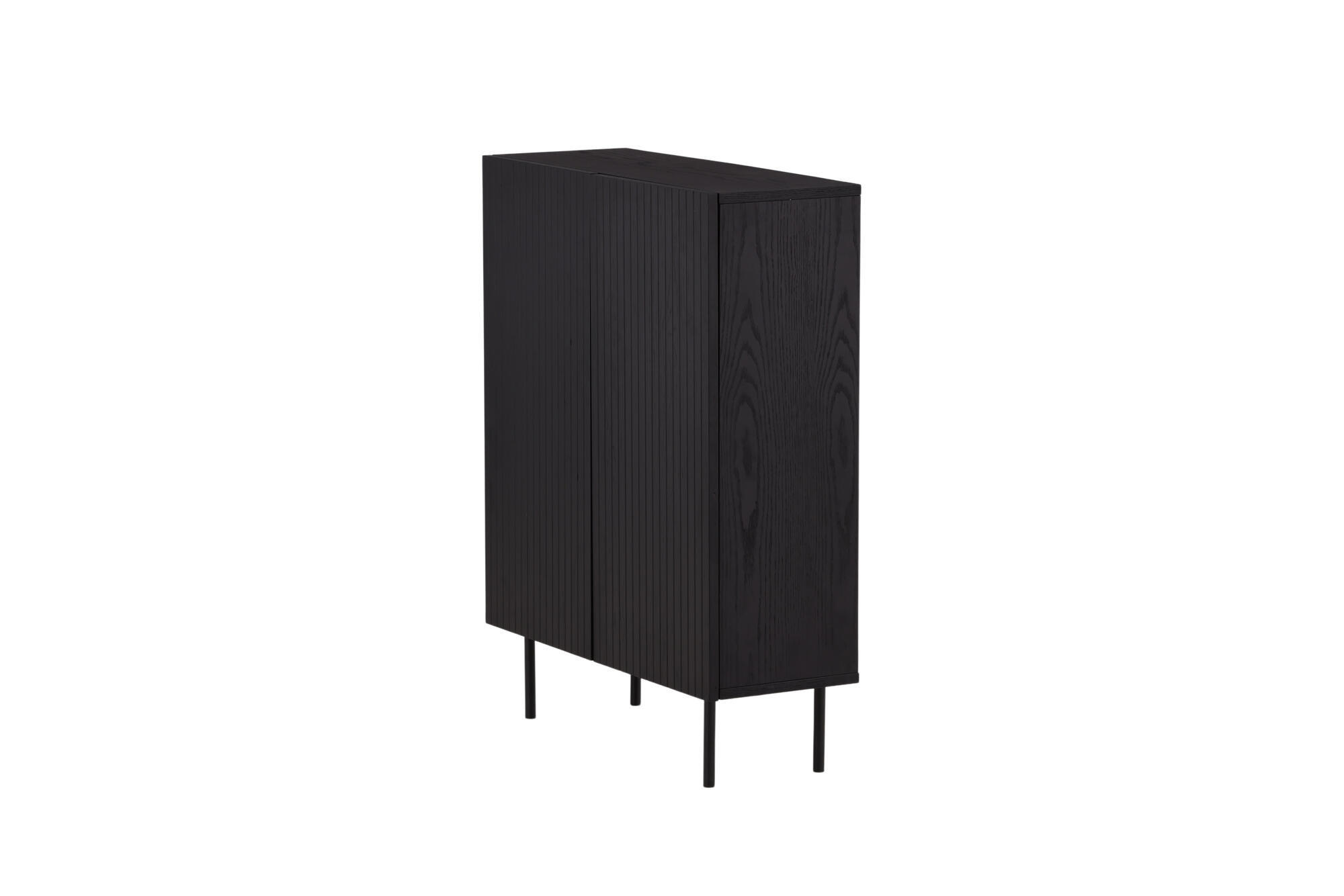 SIDEBOARD BJORKON Schwarz 80x30x103 cm - Schwarz, Holzwerkstoff (80/103/30cm) - FURNLUX