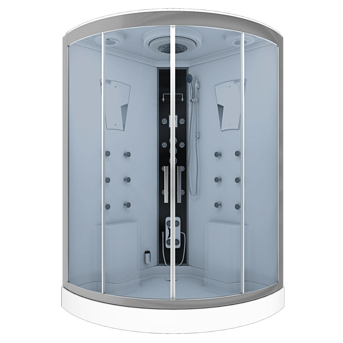 ACQUAVAPORE Dampfdusche Sauna Dusche Duschkabine D26-TH-EC-EA 130x130 cm MIT 2K Scheiben Versiegelung - Weiß, Glas/Kunststoff (130/130/220cm) - AcquaVapore by Sandra Jentho