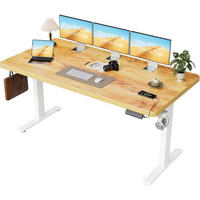 SCHREIBTISCH höhenverstellbar 160x80 cm Hellbraun - Braun, Holz (160/80/75cm)