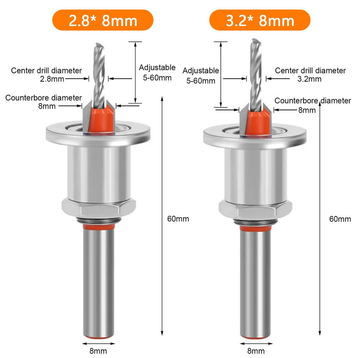 BIT-SATZ，2 Artikel - Silberfarben, Metall (1.5/1.5/7cm) - LIBRATON