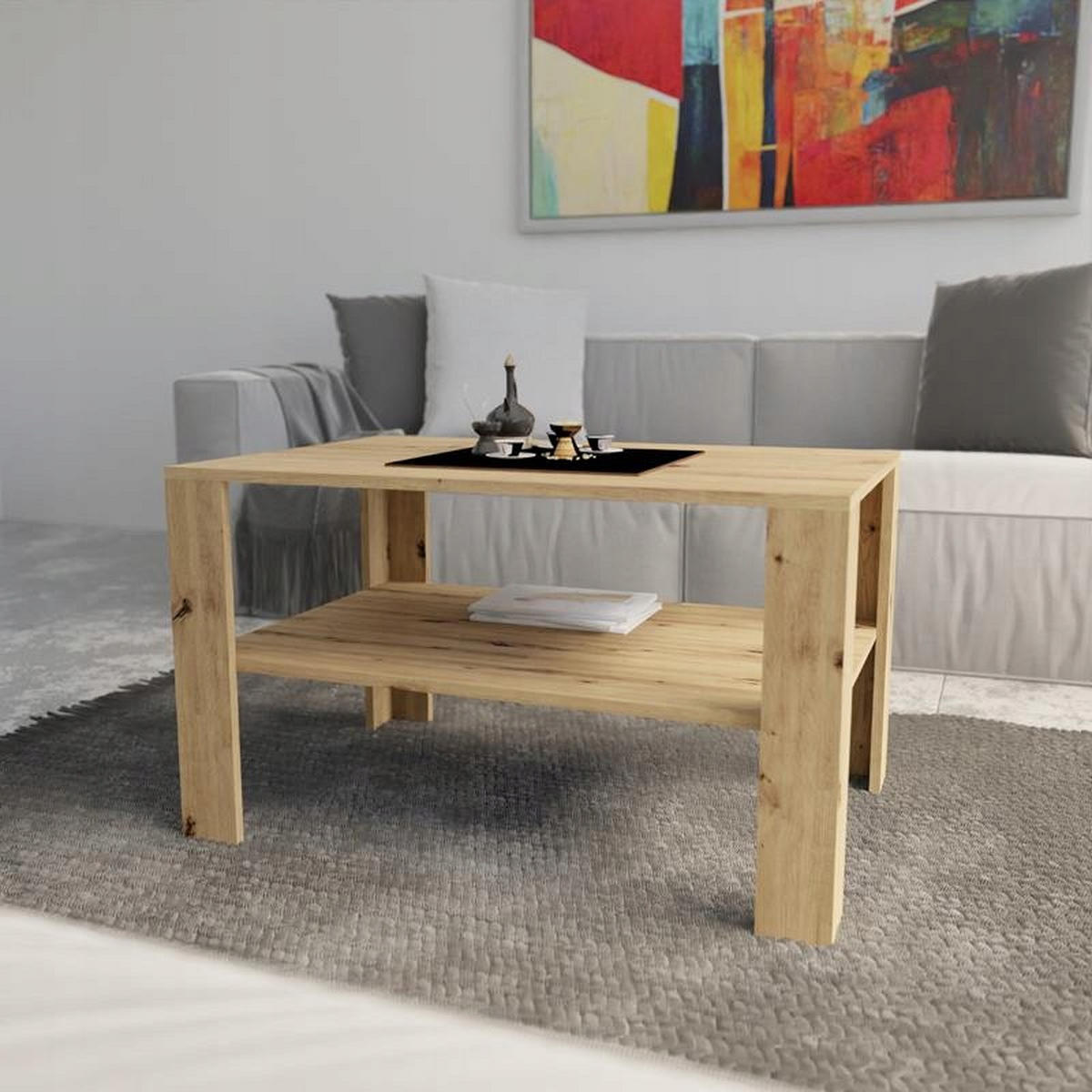 COUCHTISCH EX3 Artisan Eiche 100/68/60 cm - Eiche Artisan, Holzwerkstoff (68/100/60cm) - Matkam Möbel