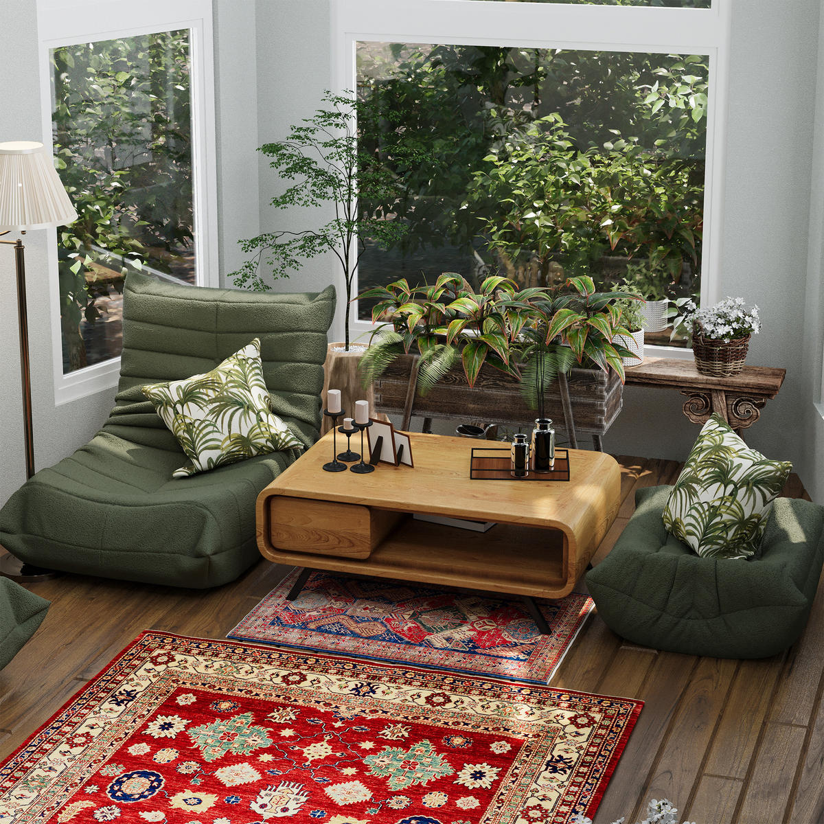 LIEGESESSEL in Sacksessel-Form 112/120/82 cm Grün für Schlafzimmer Wohnzimmer - Grün, Textil (120/82/112cm) - OKWISH