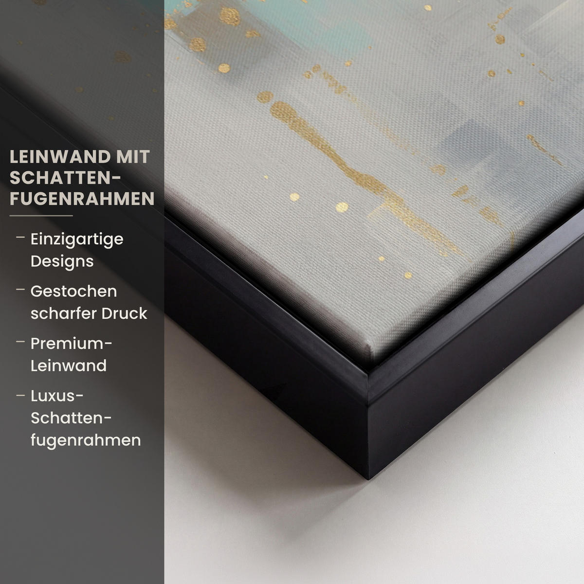 LEINWAND Bilder mit Rahmen - Abstrakt - Blöcke - Gold - Skyline - 40x60 - Beige, Textil (40/60cm) - MuchoWow