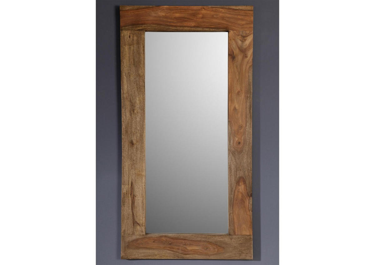 SPIEGEL Sheesham 115x3x60 grau geölt NATURE GREY #01 - Grau, Holz (115/60/3cm) - Massivmoebel24