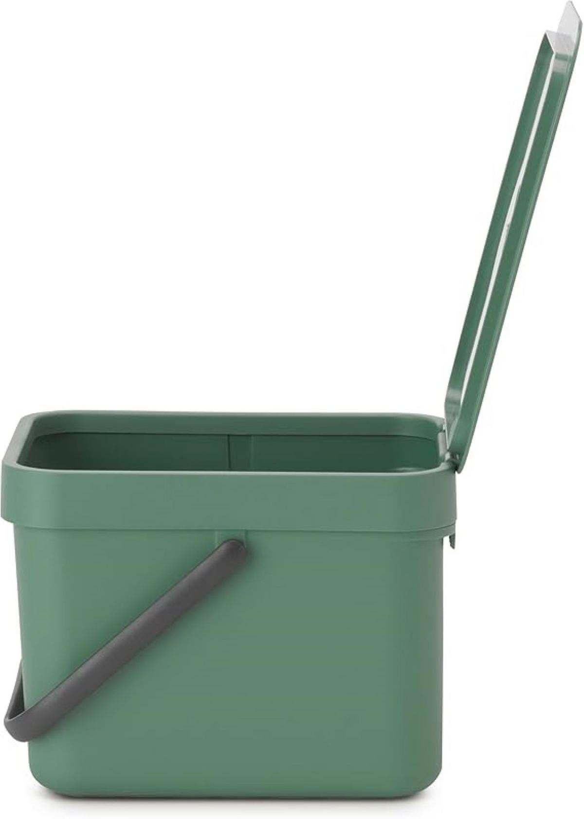 MÜLLEIMER Mit Stay Open Deckel 6 Liter 18 x 20 x 24,5 cm Kunststoff Dunkelgrün - Grün, Kunststoff (20/18.1/24.5cm) - PROREGAL