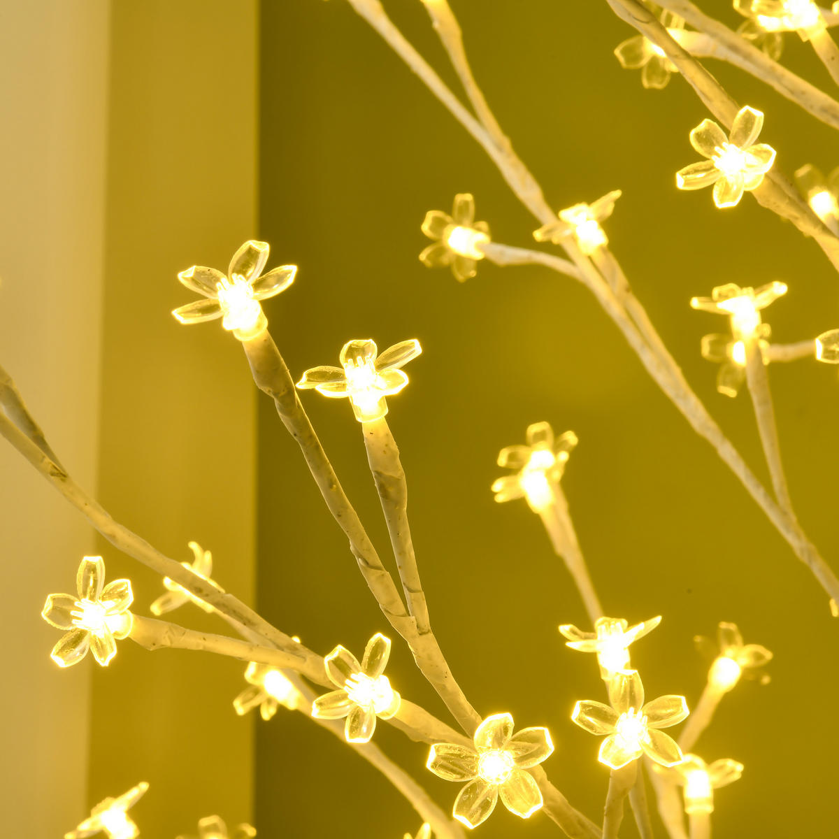 LED Baum, 180 cm Lichterbaum, Kirschbaum mit 180 LEDs, 3 Helligkeitsstufen - Weiß, Kunststoff (180cm) - HOMCOM
