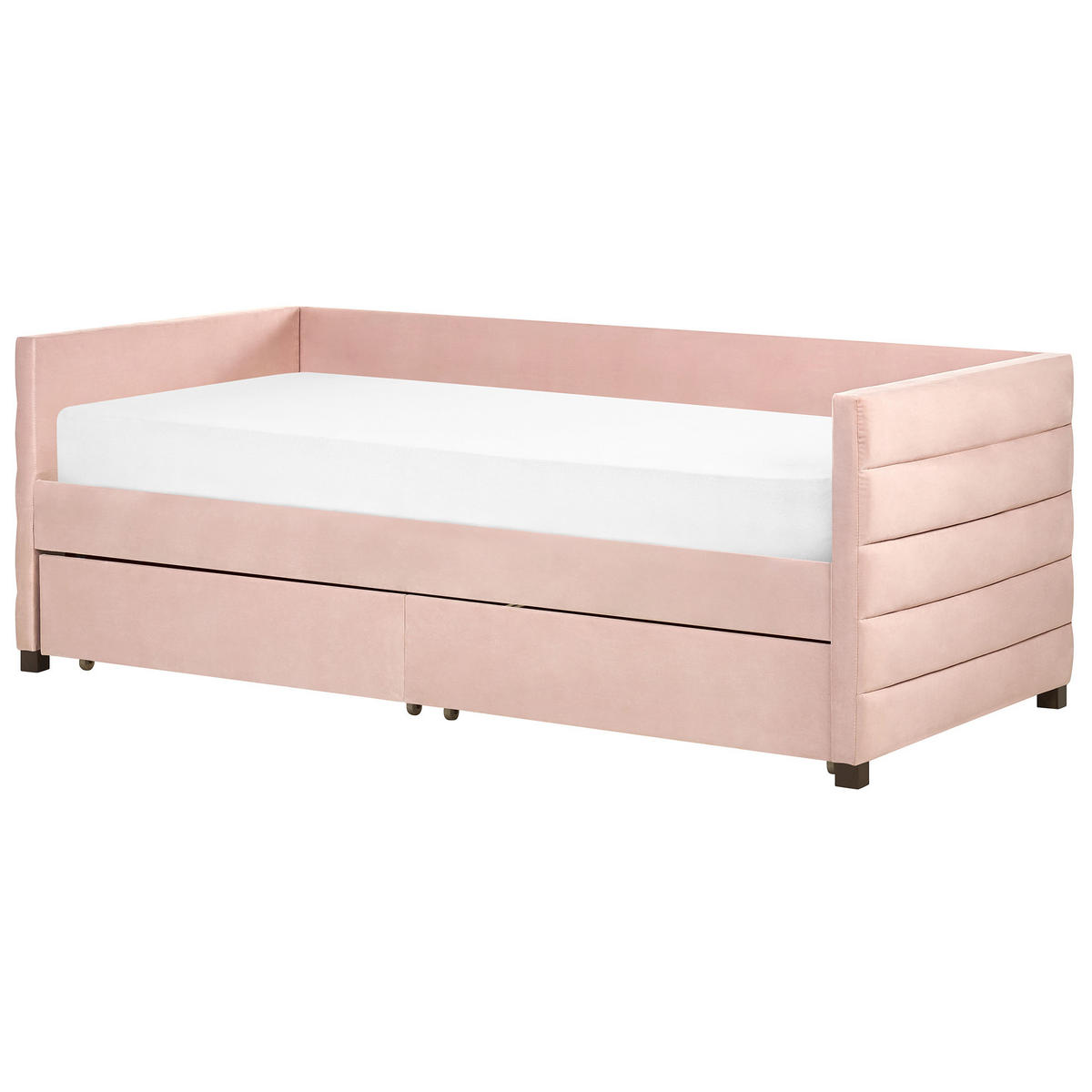 TAGESBETT 90/200cm Pastellrosa Marray - Pink, Textil (90/200cm) - Beliani
