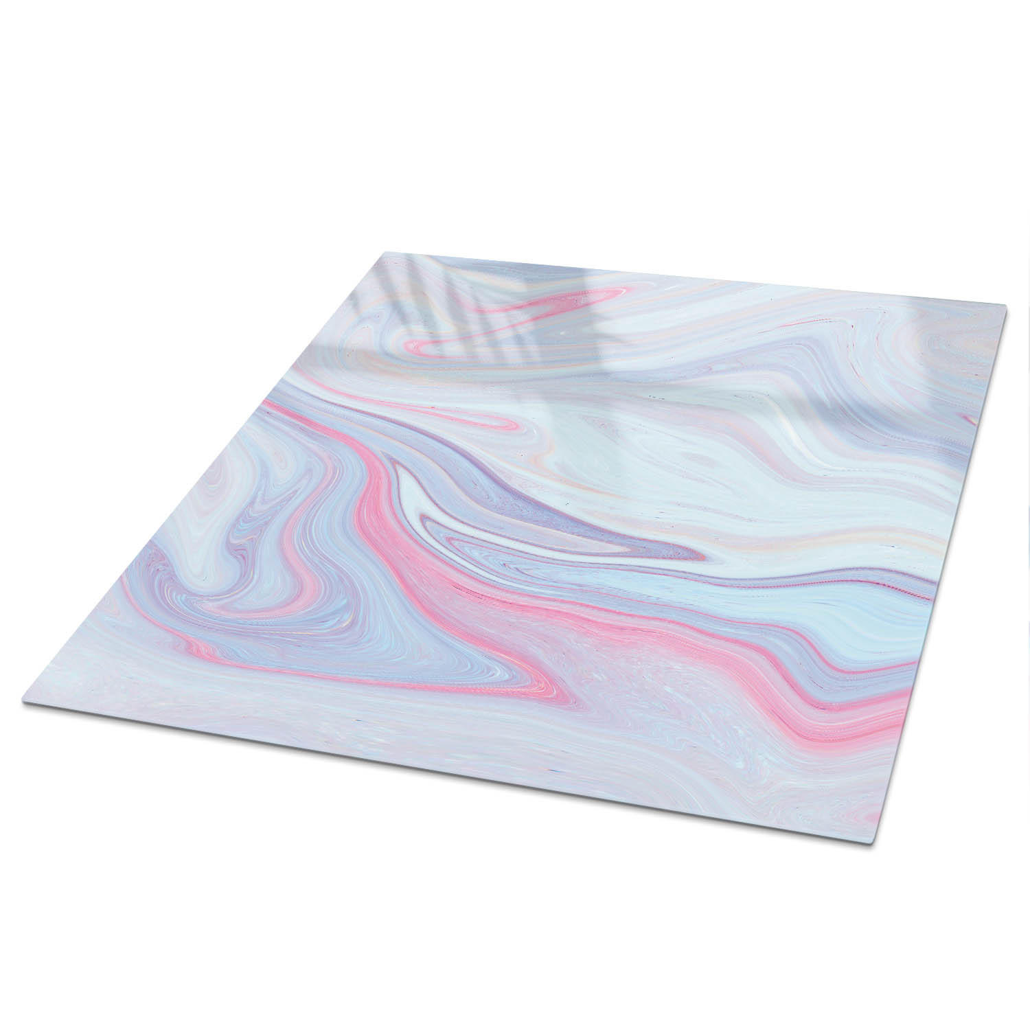 TISCHPLATTE 50x50 cm – Pastellwellen - Schwarz, Glas (50/50/0.4cm) - Wallfluent