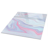 TISCHPLATTE 50x50 cm – Pastellwellen - Schwarz, Glas (50/50/0.4cm) - Wallfluent