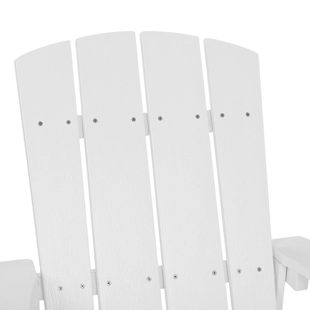GARTENSTUHL Kunstholz weiß Adirondack - Weiß, Kunststoff (75/88/88cm) - Beliani