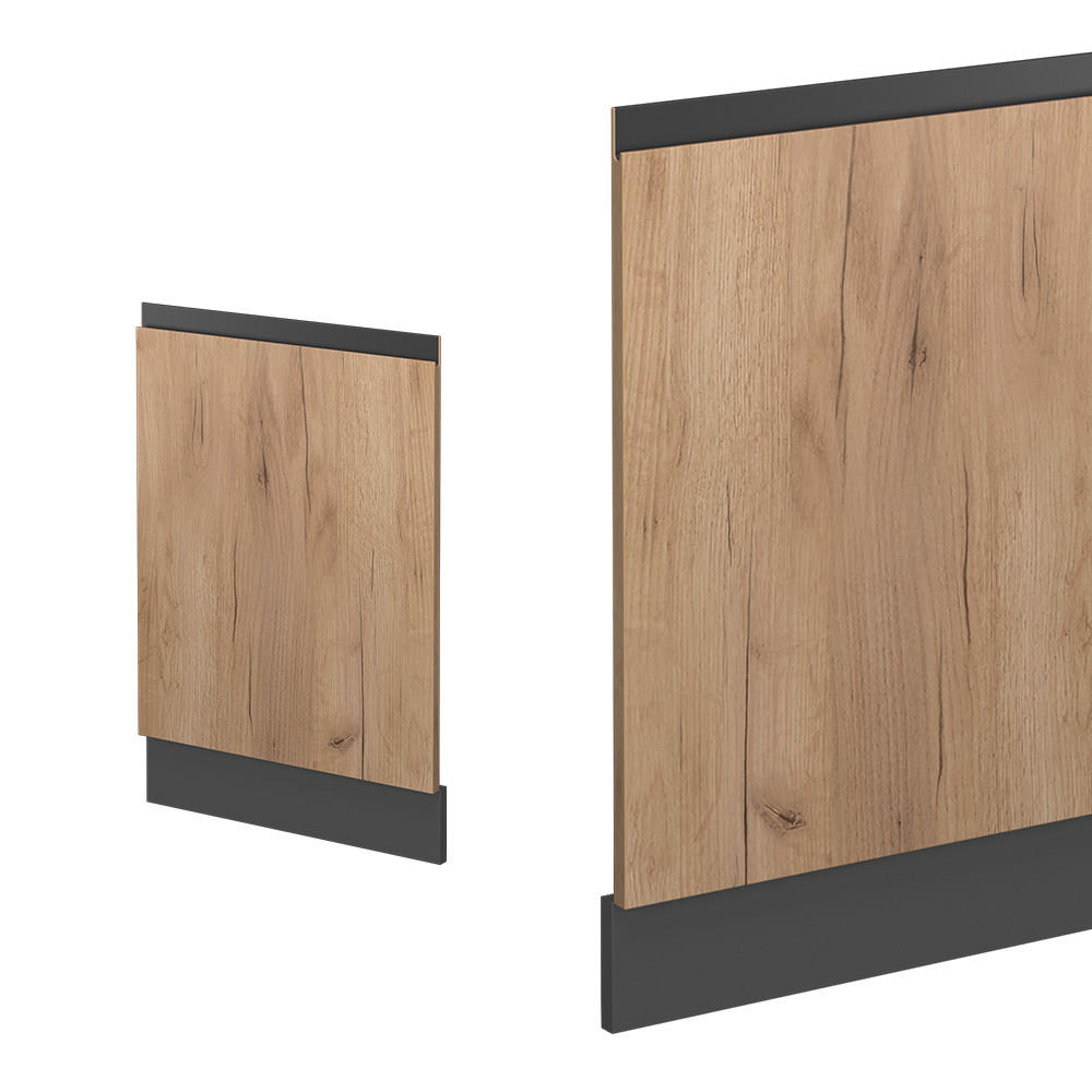 FRONTBLENDE R-Line Goldkraft Eiche 44.6 cm J-Shape, ohne AP - Honigeiche/Anthrazit, Holzwerkstoff (44.6/57.2/1.6cm) - Vicco