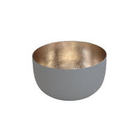 TEELICHTHALTER Madras S, Eisen, Cool Grey / Gold, H 5 cm - Grau, Metall (6cm) - Gift Company