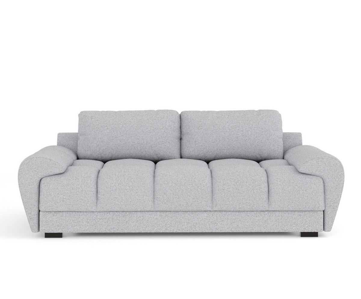 3-SITZER SOFA Peebles Hellgrau Webstoff - Hellgrau/Schwarz, Holz/Holzwerkstoff (244/90/101cm) - Maison de Reve