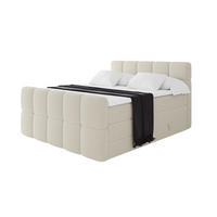 BOXBETT mit Matratze H3/H4 - FAMA-Z KING - 160x200 cm Beige Quelle - Sandfarben, Holzwerkstoff (160/200cm) - ALTDECOR