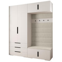 GARDEROBEN-SET 236,7/200/47 - Schwarz/Weiß, Holz/Kunststoff (200/236.7/47cm) - Abiks Möbel
