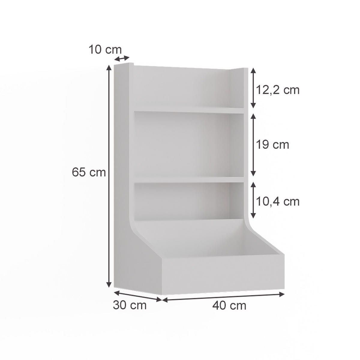 PŘÍBORNÍK Sherry Bílá - bílá, kompozitní dřevo (40/65/30cm) - Vicco