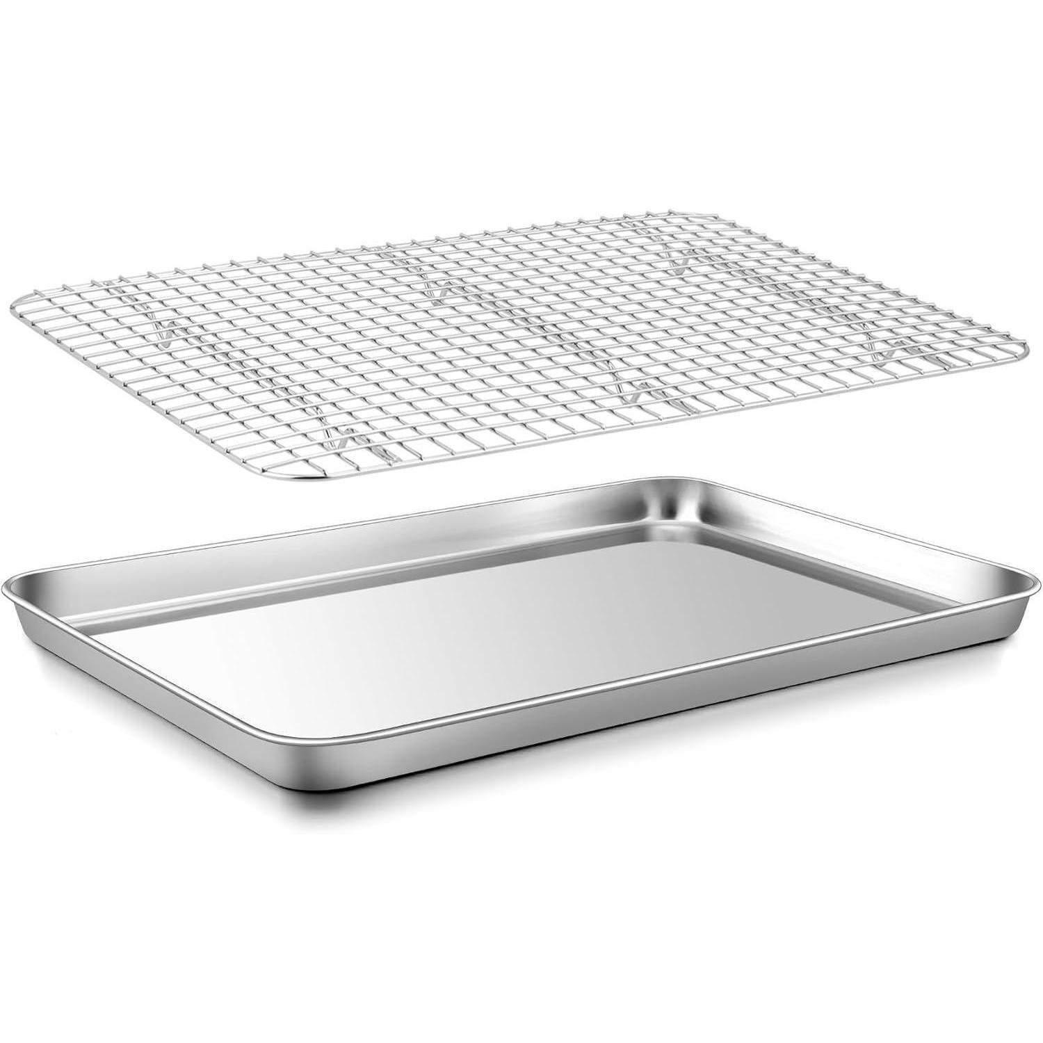 BACKBLECH mit Abkühlgitter, spülmaschinenfest, silber - Silberfarben, Metall (30/2.5/40cm)