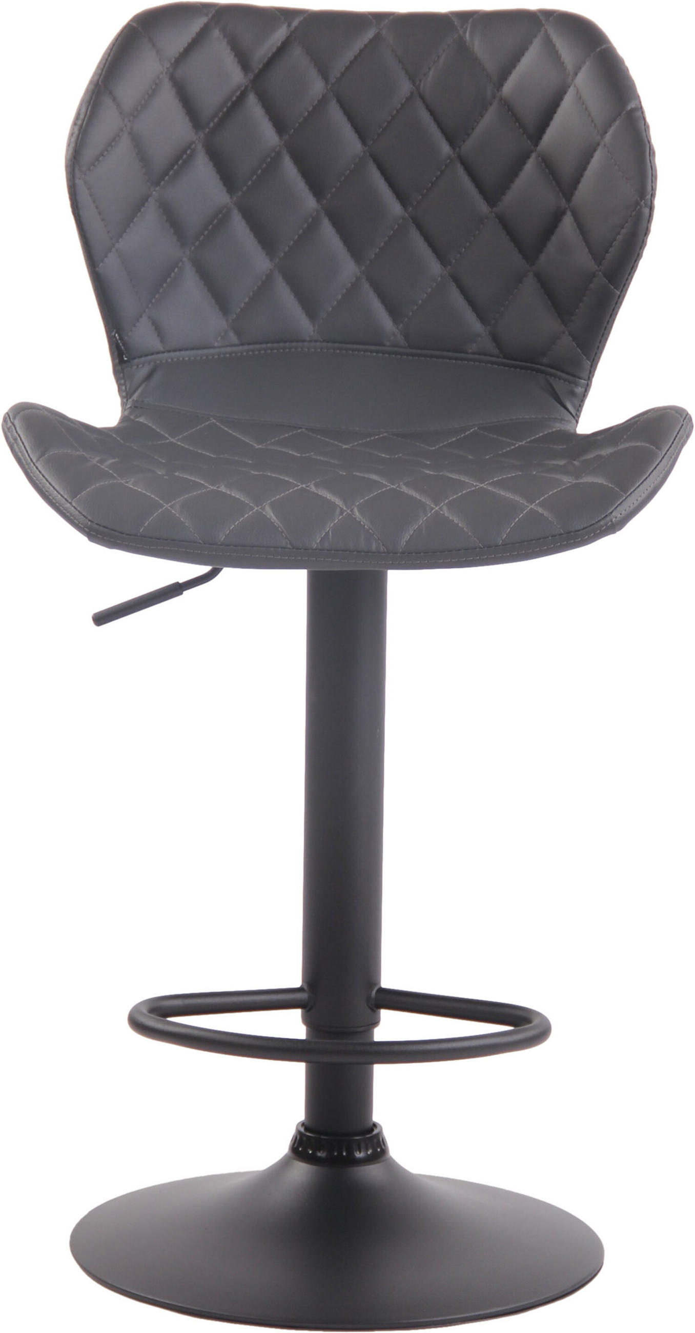 BARHOCKER Cora, Gestell schwarz, Kunstleder Grau - Schwarz/Grau, Kunststoff/Textil (47/100/51cm) - TPFLiving
