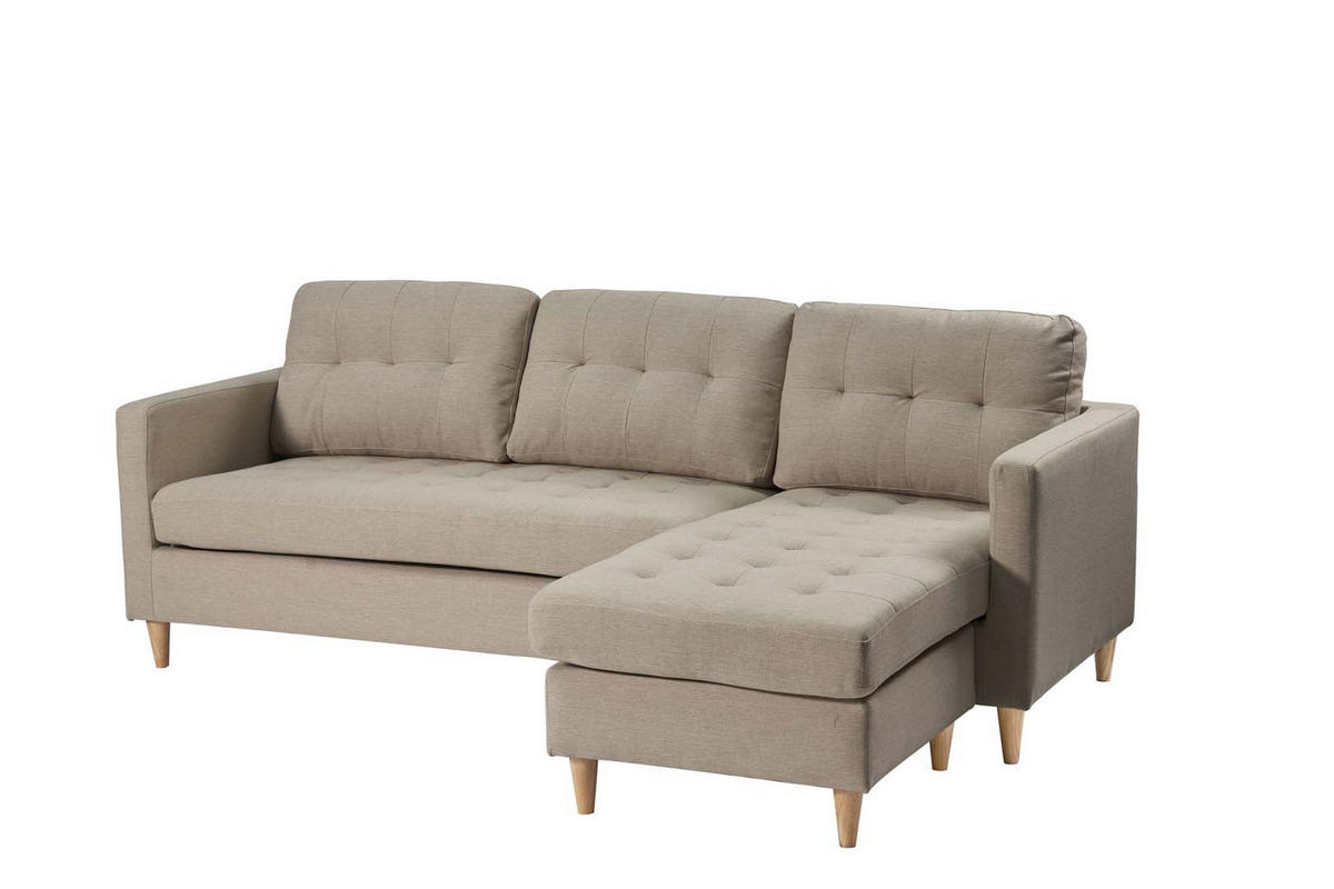 ECKSOFA sandfarben - Sandfarben, Textil (219/151cm) - ebuy24