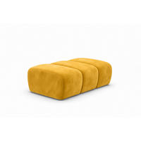 POUF modular, Veloursstoff Bluvel, Golden, CROISSANT - Goldfarben, Holz (105/44/70cm) - Kaiser Möbel