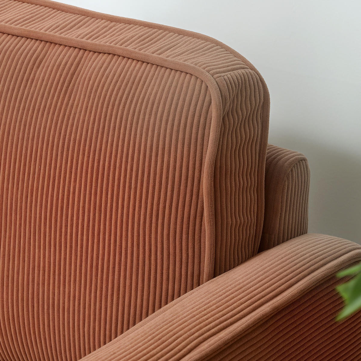 ZWEISITZER-SOFA DE-06479 solide Holzbeine, Cordbezug Orange - Orange, Holz/Textil (117/79/63cm) - ComfortXL