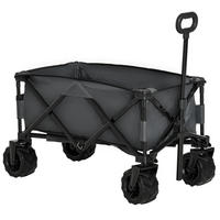GARTENKARRE klappbar, 70 kg Nutzlast, vierrädrig mit 360°-Lenkrädern - Dunkelgrau, Metall (55/89/108cm) - BEAOK
