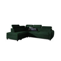ECKSOFA Schlafsofa Anton In Esito - Dunkelgrün, Holzwerkstoff/Textil (265/205cm) - Fun Möbel