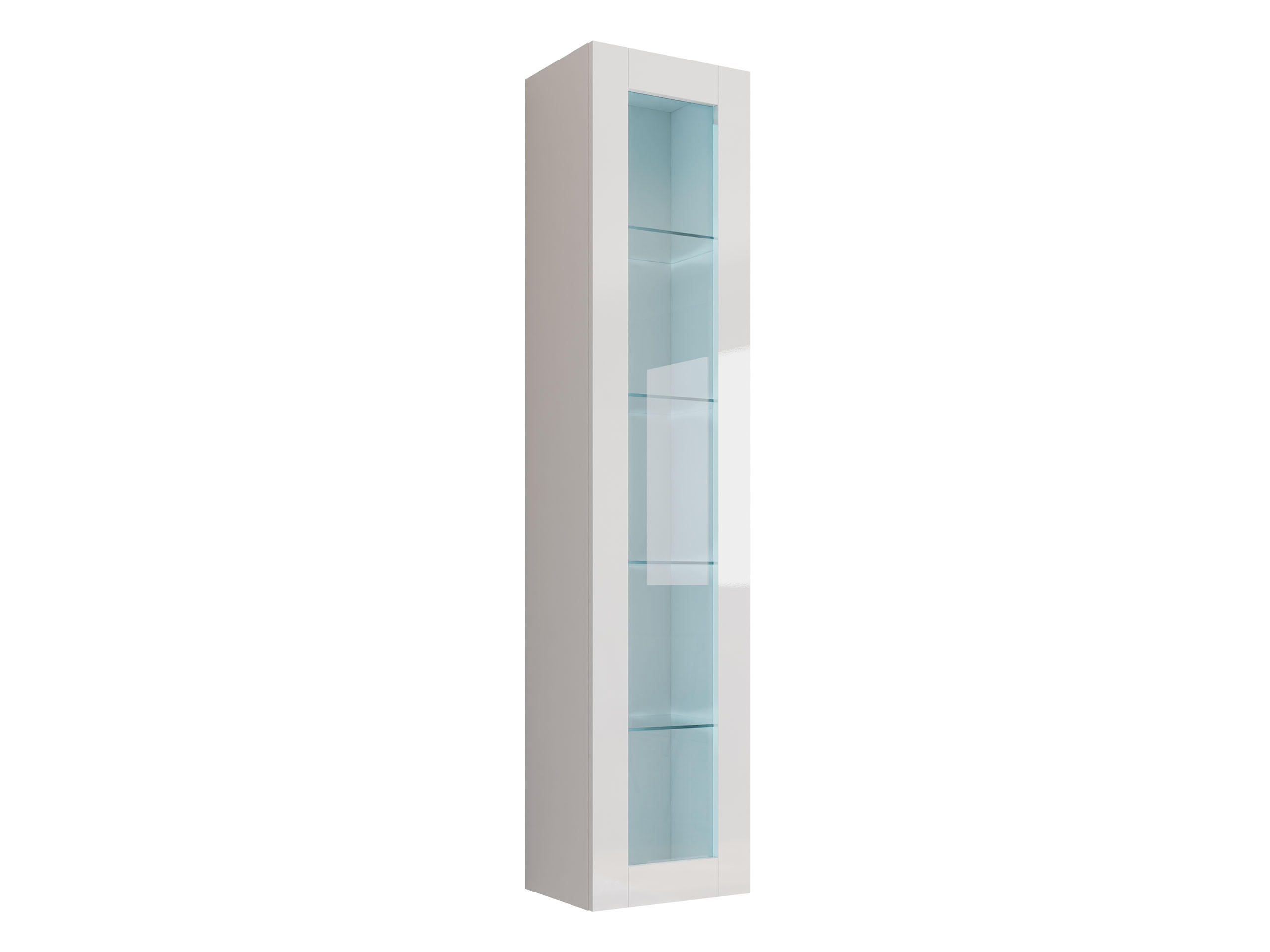 HÄNGEVITRINE 180 Vigo Glas - Weiß Hochglanz/Weiß, Holzwerkstoff (40/180/30cm) - MIRJAN24