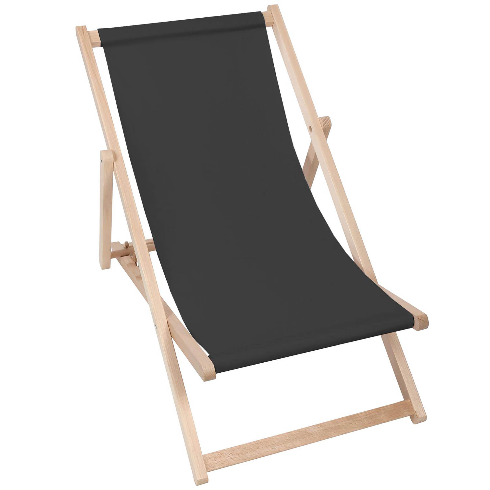Dreamroots Holzliegestuhl Schwarz 54x85x92 cm