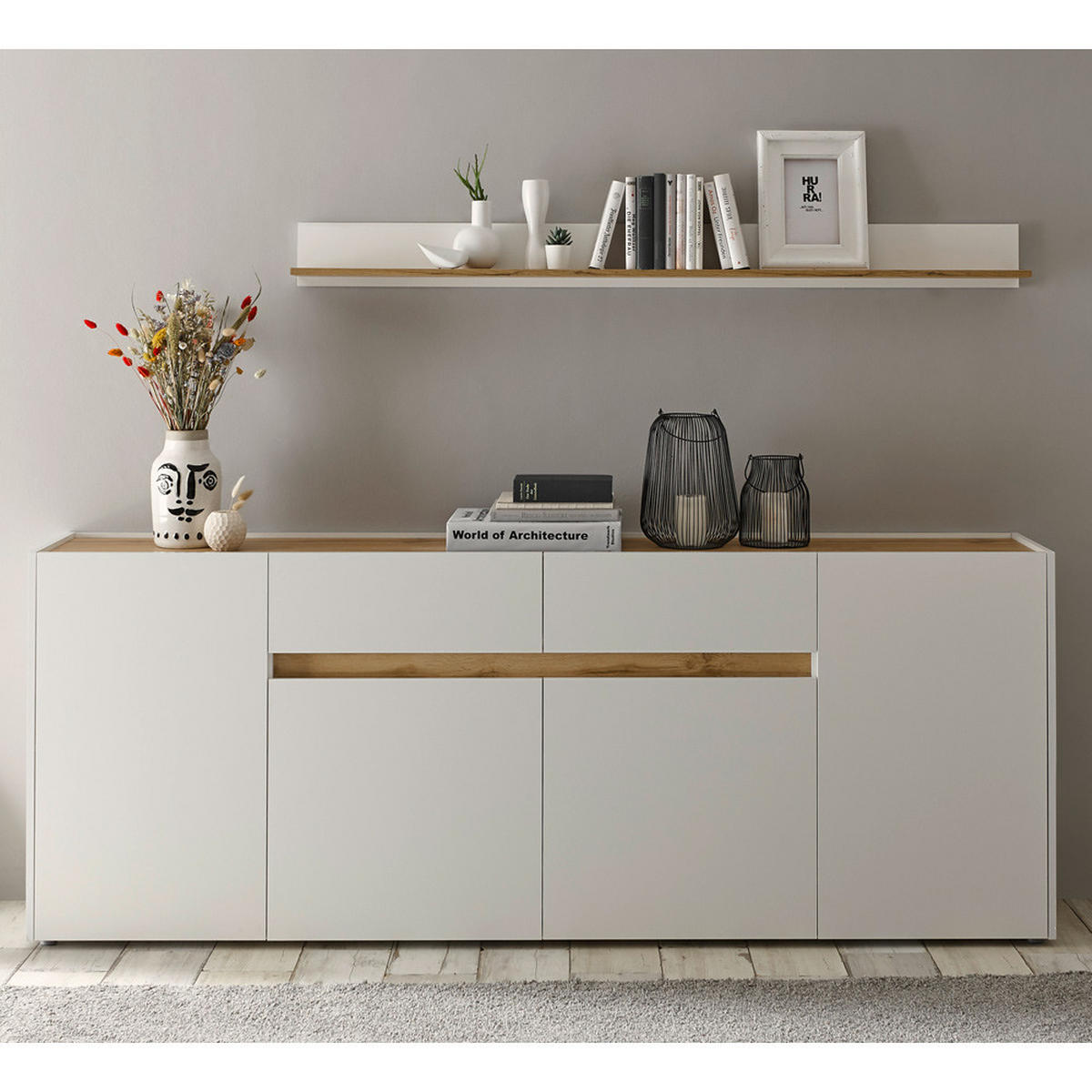 WANDREGAL Crisp-61 - Braun/Weiß, Holzwerkstoff (170/15/20cm) - Lomado