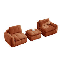 SOFA 194/160/68 cm in Orange aus Chenille, montagefrei und flexibel - Orange, Textil (160/68/194cm) - Flora Grace
