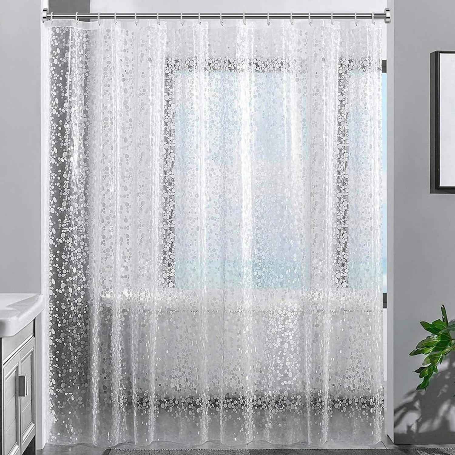 DUSCHVORHANG 3D Steinmuster Transparent 240 x 200 cm - Transparent, Kunststoff (200/240cm)