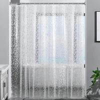 DUSCHVORHANG 3D Steinmuster Transparent 240 x 200 cm - Transparent, Kunststoff (200/240cm)