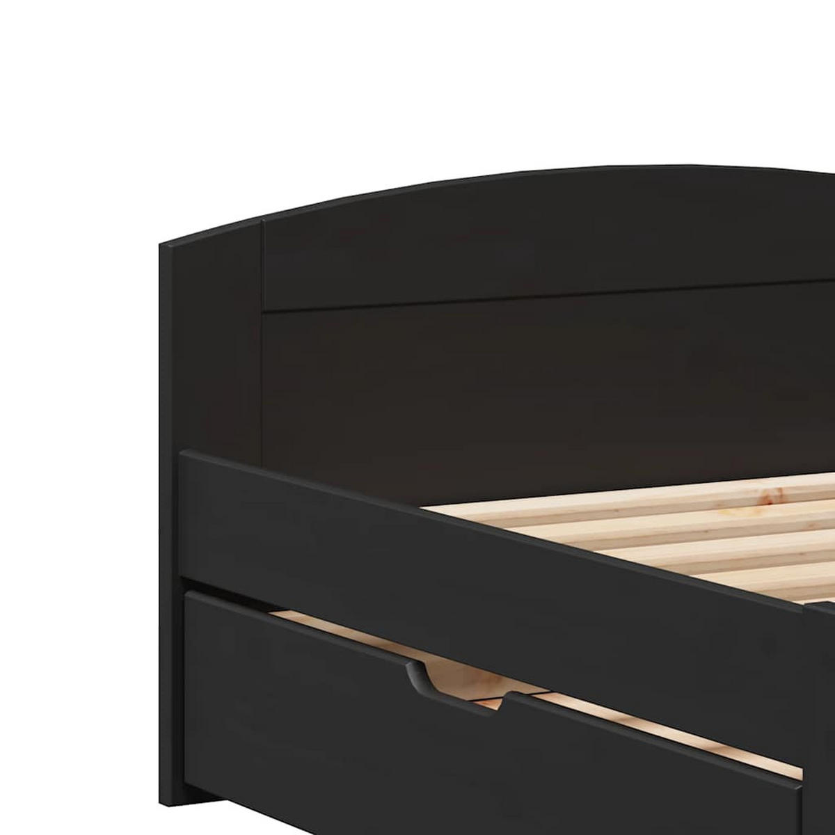 TAGESBETT Mit 2 Schubladen Ohne Matratze Irun Schwarz 90/200Cm - Schwarz, Holz (90/200cm) - vidaXL