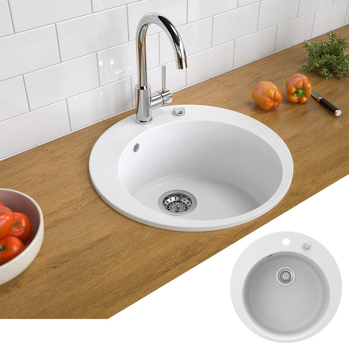 UMYVADLO Bílá - bílá, keramika (50.5/19/50.5cm) - Bergstroem