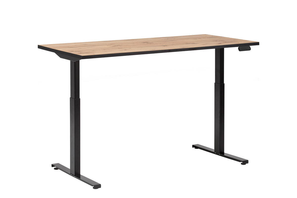 SCHREIBTISCH PANDA elektrisch höhenverstellbar 73-117,5x160x75 cm Eiche - Eichefarben, Holz (75/160/73cm) - PROREGAL