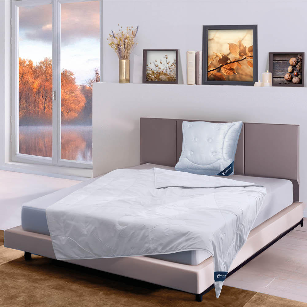 BETTDECKE, Kamelhaardecke 155x220 cm Normal, Ganzjahresdecke 100% Kamelflaumhaar - Weiß, Textil (155/220cm) - casimum