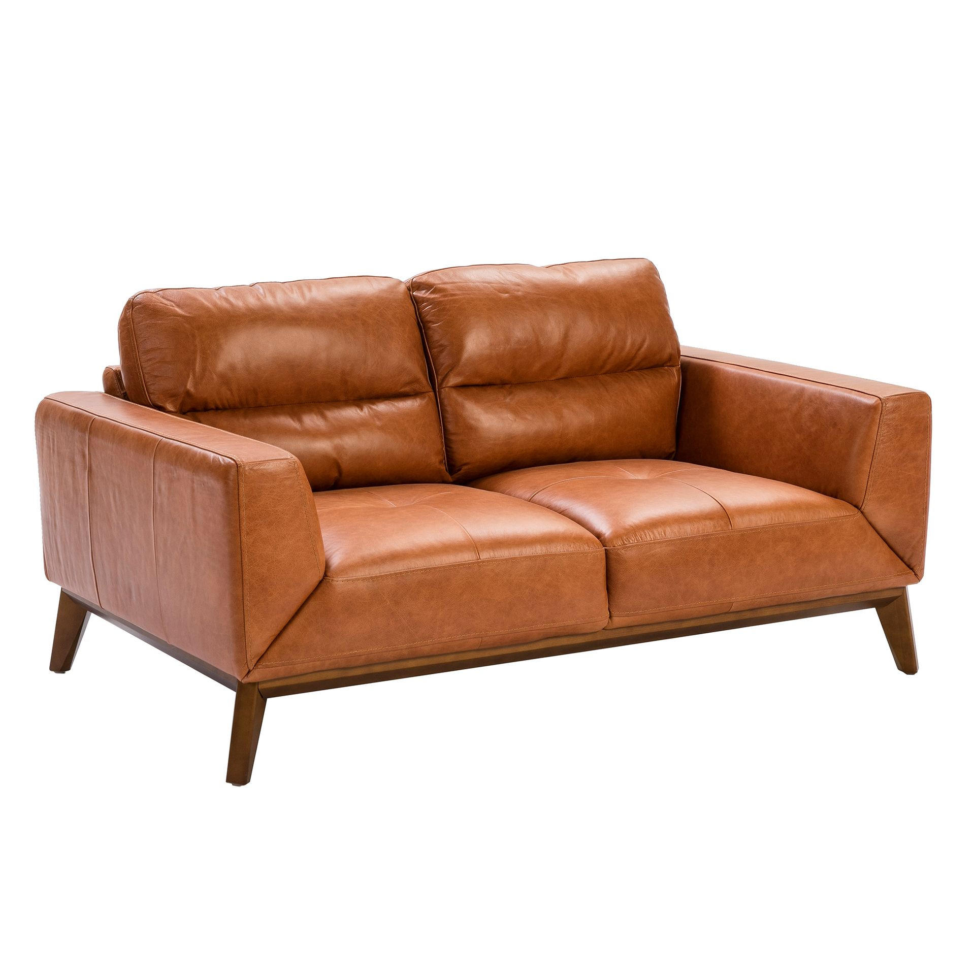 SOFA 2-Sitzer-Sofa aus braunem Leder 159/96/86 cm - Walnussfarben/Braun, Leder (159/86/96cm) - ANGEL CERDA