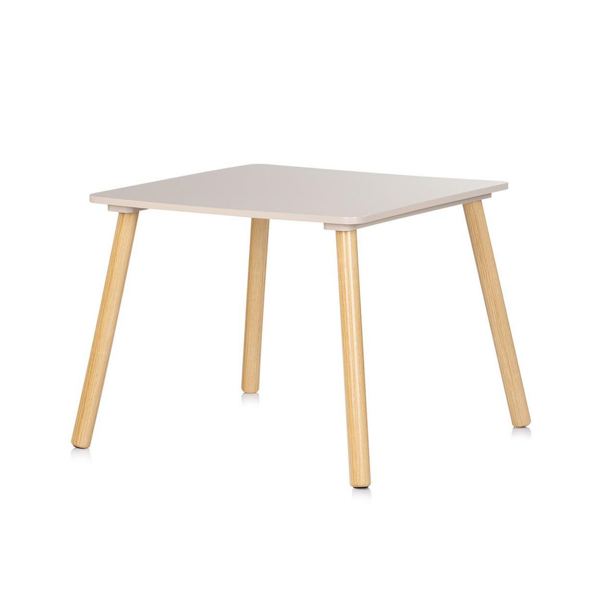 KINDERSITZGRUPPE 3-teilig beige 55 x 55 cm, Holztisch, 2 Holzstühle, Kiefernholzbeine, weiß, 3-teilig - Beige, Holzwerkstoff (55/45/55cm) - Chipolino