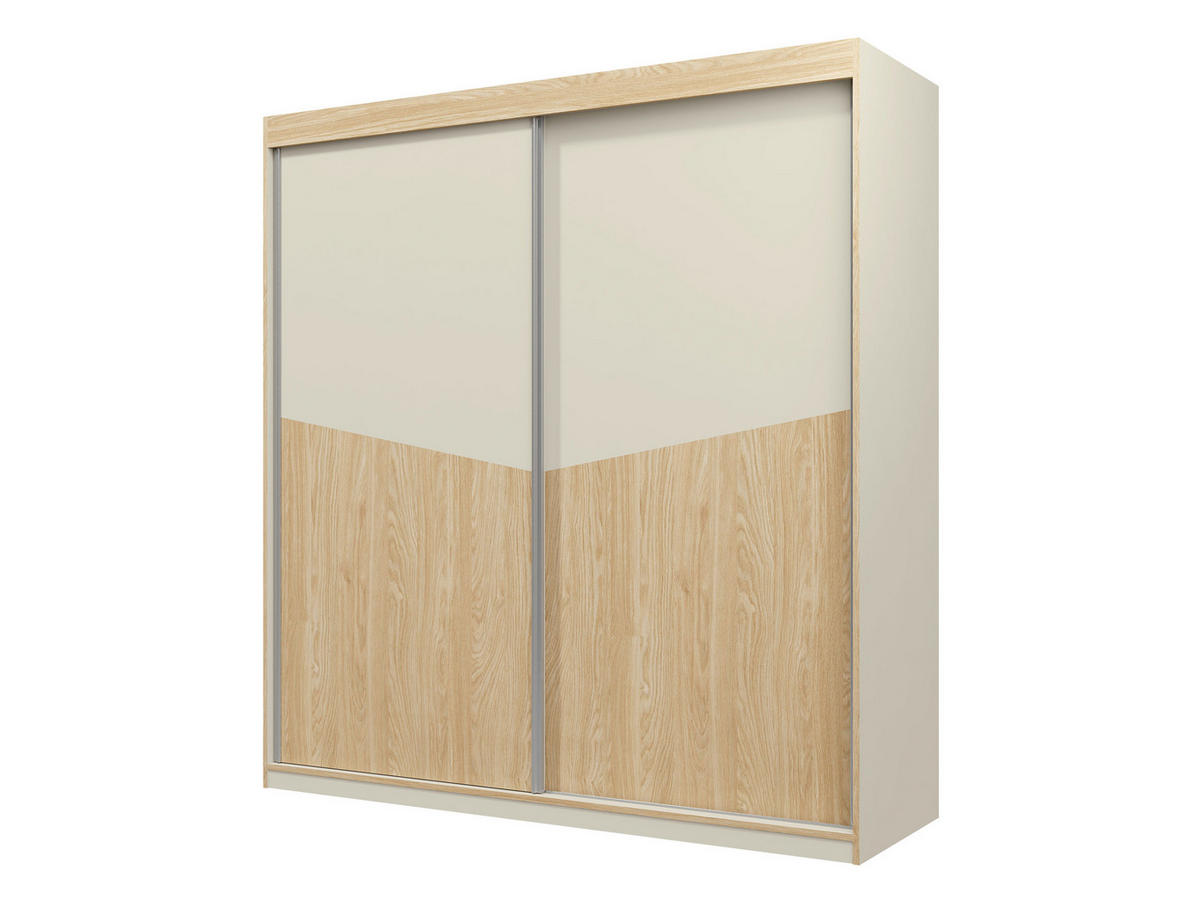 SCHIEBETÜRENSCHRANK Aston 01 - Eichefarben/Beige, Holzwerkstoff (200/215/65cm) - MIRJAN24