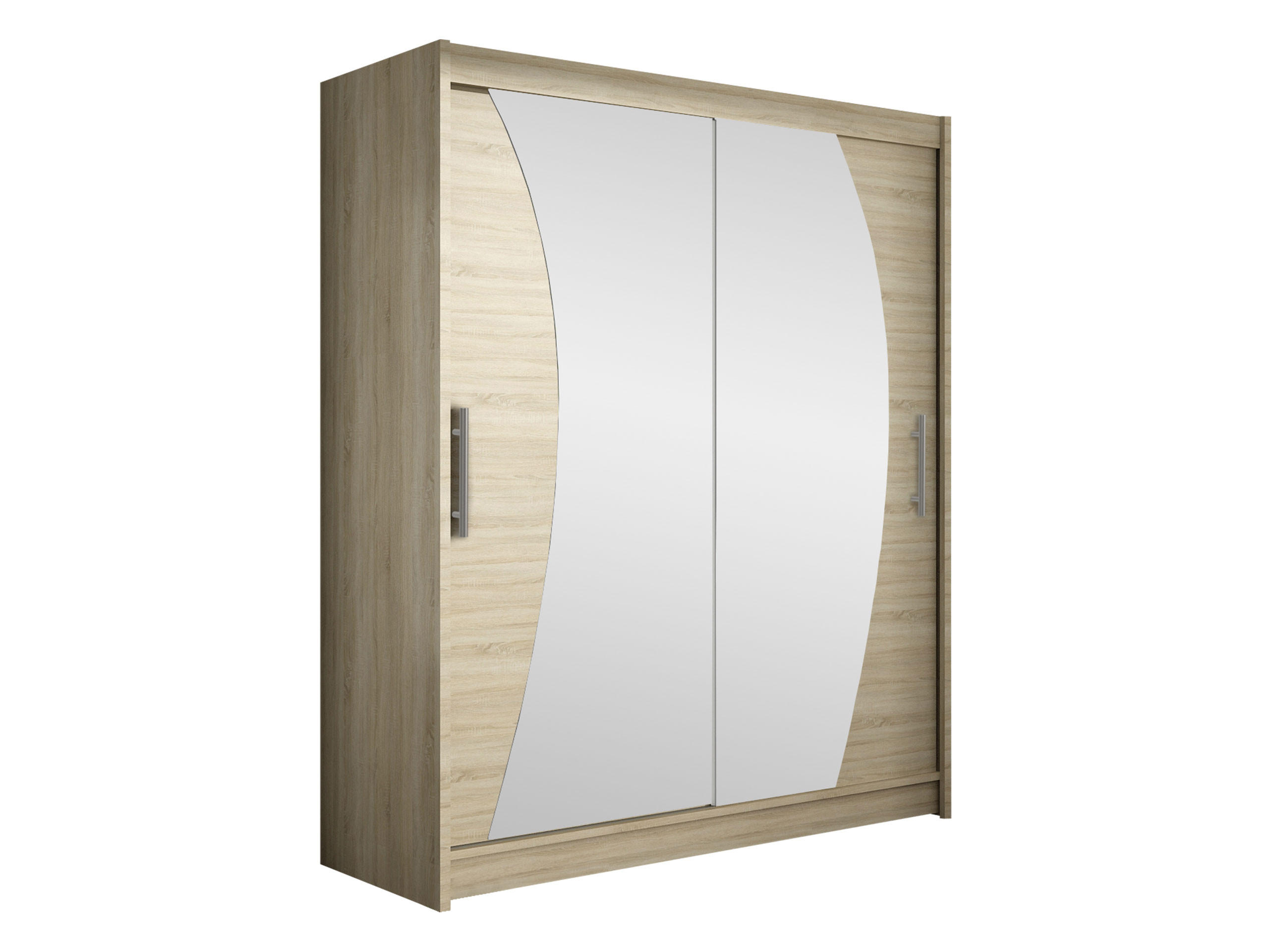 SCHWEBETÜRENSCHRANK Westa X - Silberfarben/Sonoma Eiche, Holzwerkstoff/Metall (150/200/58cm) - MIRJAN24