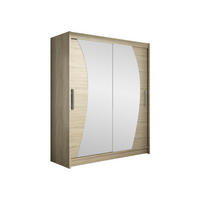 SCHWEBETÜRENSCHRANK Westa X - Silberfarben/Sonoma Eiche, Holzwerkstoff/Metall (150/200/58cm) - MIRJAN24