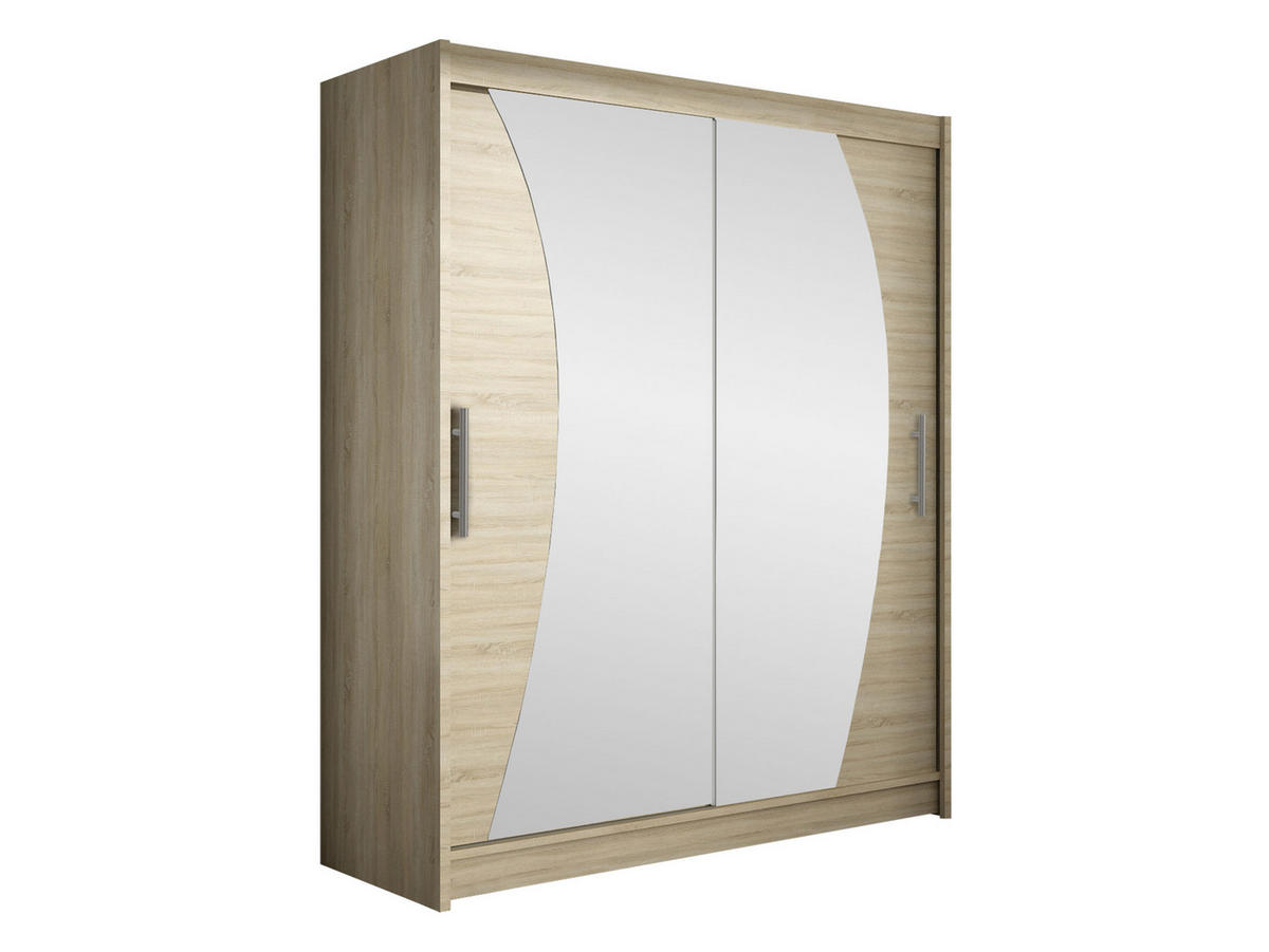 SCHWEBETÜRENSCHRANK Westa X - Silberfarben/Sonoma Eiche, Holzwerkstoff/Metall (150/200/58cm) - MIRJAN24