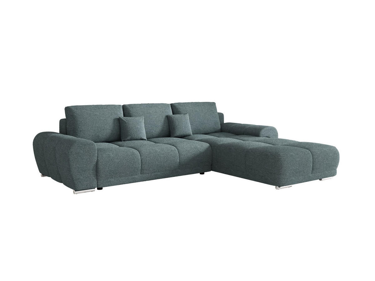 ECKSOFA BEGA L Rechts ARAGON 75 mit Schlaffunktion - Blau, Textil (289/185cm) - Bedante